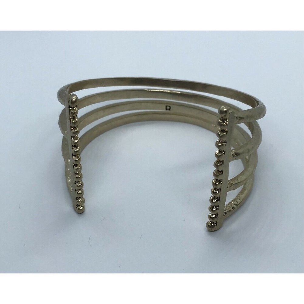 Gold tone Roman Style Cuff bracelet hammered textured